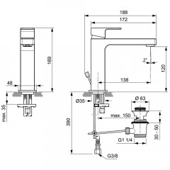 Смеситель для раковины Ideal Standard Edge A7106AA