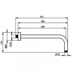 Держатель верхнего душа Ideal Standard IdealRain B9444AA