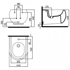 Биде подвесное Bien Flash FLBA05201VD1W3000