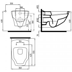 Унитаз подвесной Bien Fracture FRKA056GMVP0B9000