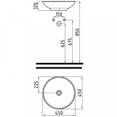 Раковина накладная Bien Harmony HRLG04501FD0W3000