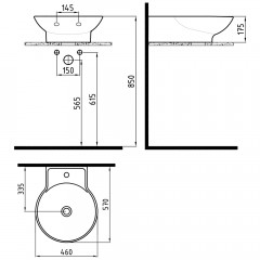 Раковина накладная Bien Harmony HRLG04601FD1W3000