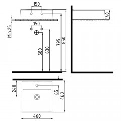 Раковина накладная Bien Infintum INLG04601FD1W3000