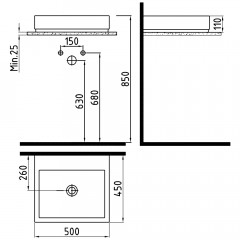 Раковина накладная Bien Infintum INLG05001VD1W5000