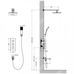 Душевая система встраиваемая Timo Tetra-Thermo SX-0199/03SM термостат