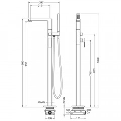 Смеситель для ванны напольный Timo Selene 2210/03Y-CR