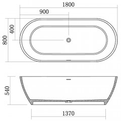 Ванна из искусственного камня Azario Solid Surface YL6062