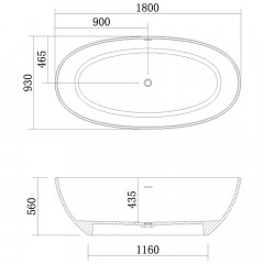 Ванна из искусственного камня Azario Solid Surface YL6045