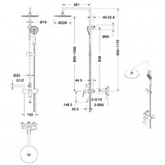 Душевая система Bravat Rhein F6429564BW-A-ENG