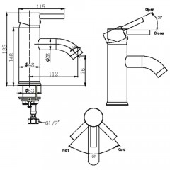 Смеситель для раковины Bravat Slim F1332366CP-RUS