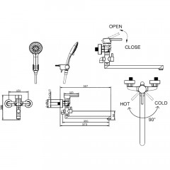 Смеситель универсальный Bravat Slim F6332366CP-01L-RUS