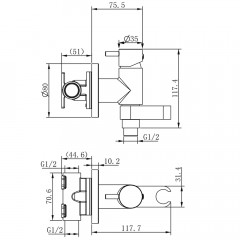 Смеситель с гигиеническим душем встраиваемый Bravat Eler D9137CP-RUS