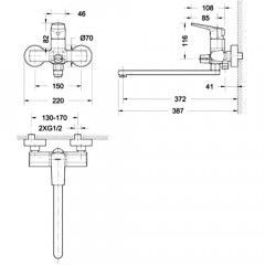 Смеситель универсальный Bravat Real F6121179CP-01L