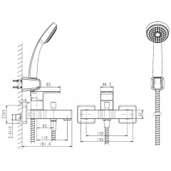 Смеситель для ванны Bravat Riffle F672106C-B