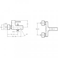 Смеситель для ванны Jacob Delafon Cuff E45532-CP