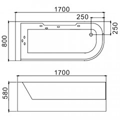 Ванна акриловая WeltWasser Alster 170x80 WT R