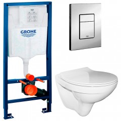 Инсталляция Grohe Rapid SL 38772001 + унитаз Керамин Санти R безободковый с сиденьем