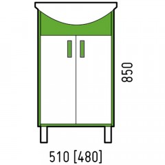 Тумба с раковиной Corozo Спектр 50 зелёный