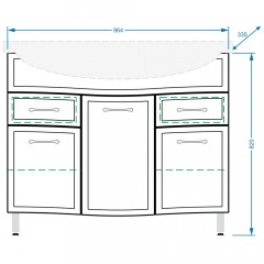 Тумба с раковиной Stella Polar Концепт 100