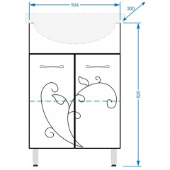 Тумба с раковиной Stella Polar Фантазия 55