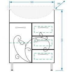 Тумба с раковиной Stella Polar Фантазия 65