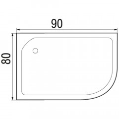 Поддон акриловый Wemor 90/80/24 L