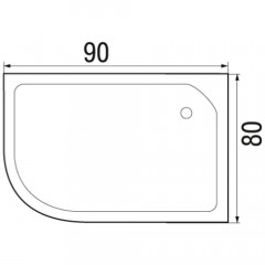 Поддон акриловый Wemor 90/80/24 R