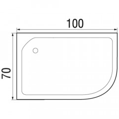 Поддон акриловый Wemor 100/70/24 L