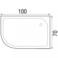 Поддон акриловый Wemor 100/70/24 R