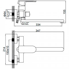 Смеситель универсальный Ledeme H54 L2254