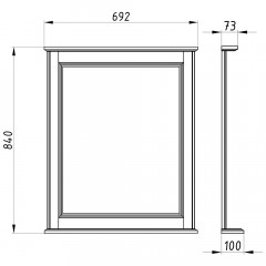 Зеркало ASB-Woodline Венеция 70 белый массив ясеня