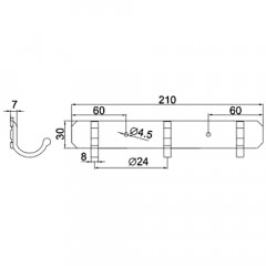 Планка с 3-мя крючками Ledeme 55 L5516-3