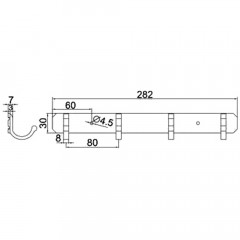 Планка с 4-мя крючками Ledeme 55 L5516-4