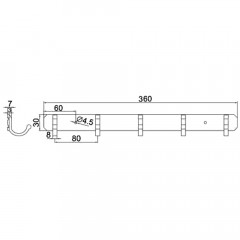 Планка с 5-ю крючками Ledeme 55 L5516-5