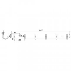 Планка с 6-ю крючками Ledeme 55 L5516-6