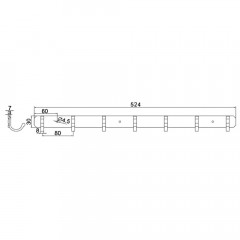 Планка с 7-ю крючками Ledeme 55 L5516-7