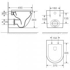 Унитаз Fubini FB001 + смеситель Grocenberg GB001BL