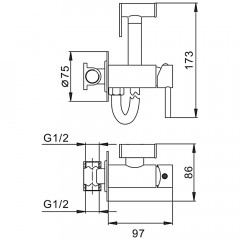 Унитаз Cerutti Ortler aria B-2380-3 + смеситель Frap F7505-6