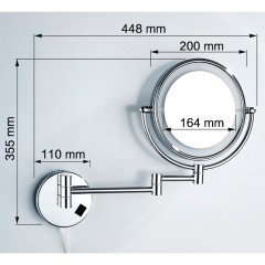 Зеркало косметическое настенное Ledeme L6508DG