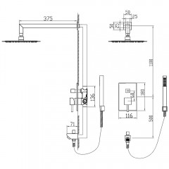 Душевая система встраиваемая RGW SP-54B