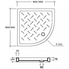 Поддон керамический RGW Ceramics CR/R 80x80 19170488-01