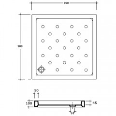 Поддон керамический RGW Ceramics LS plaza 90x90 15170199-01