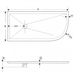 Поддон из искусственного камня RGW Stone ST/AL-W 120x90 16154129-01L