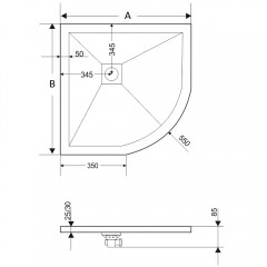 Поддон из искусственного камня RGW Stone ST/R-G 90x90 16153099-02