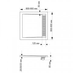 Поддон из искусственного камня RGW Stone STM-G 80x80 14202088-02