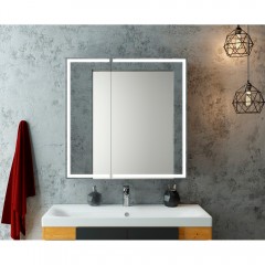 Зеркало-шкаф Континент Mirror Box black LED 800x800