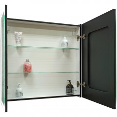 Зеркало-шкаф Континент Mirror Box black LED 800x800