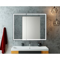 Зеркало-шкаф Континент Mirror Box black LED 1000x800