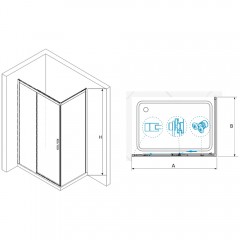 Душевое ограждение RGW Leipzig LE-41B 190x100 34124109-14