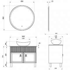 Тумба с раковиной ASB-Woodline Риола 100